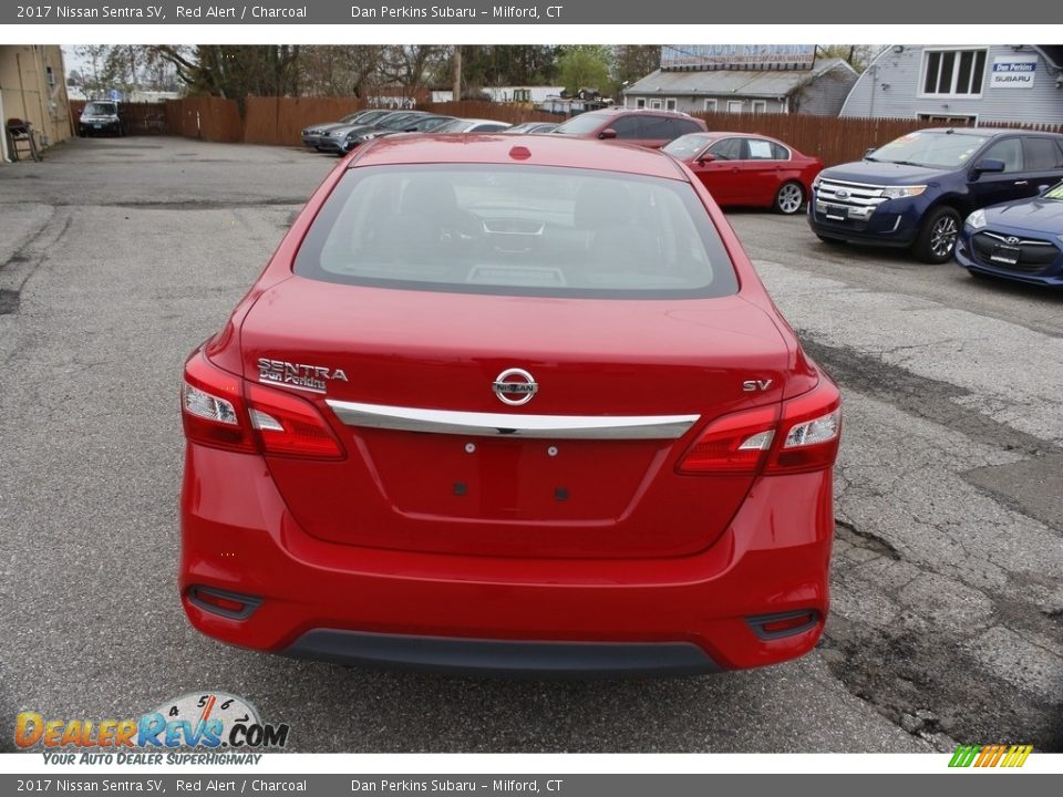 2017 Nissan Sentra SV Red Alert / Charcoal Photo #6