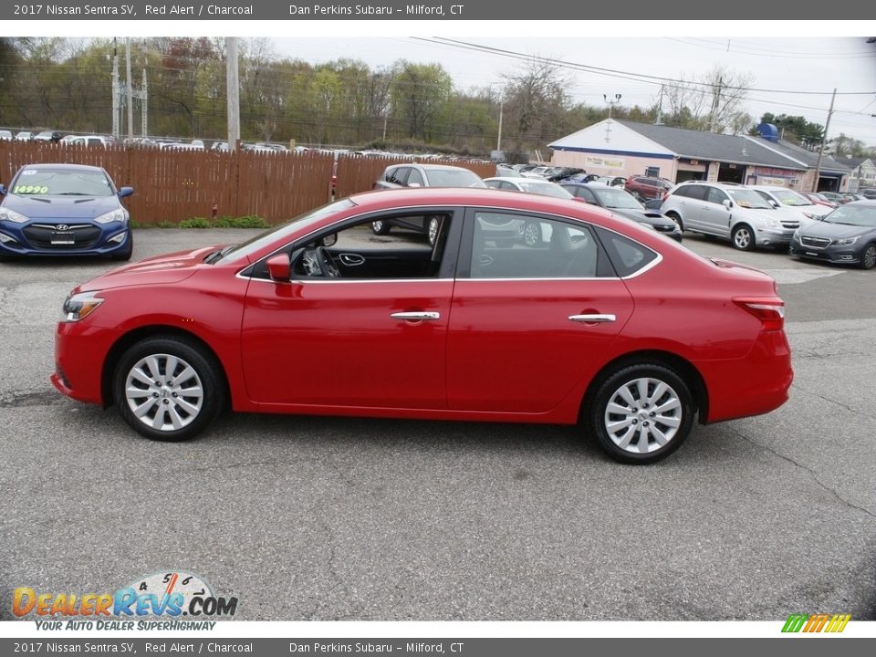 2017 Nissan Sentra SV Red Alert / Charcoal Photo #8
