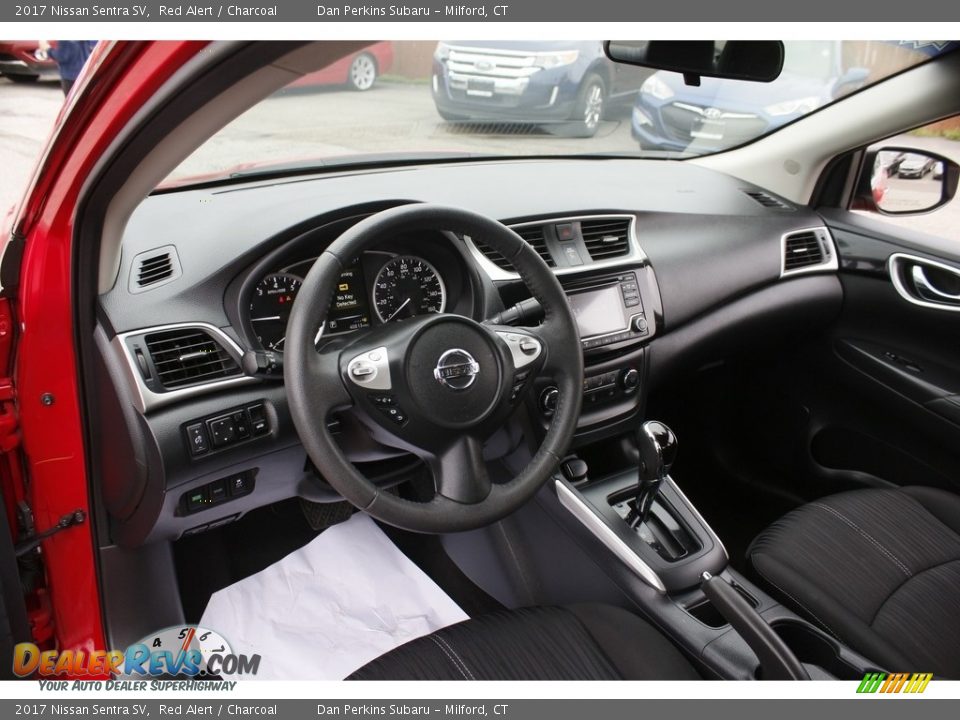 2017 Nissan Sentra SV Red Alert / Charcoal Photo #10