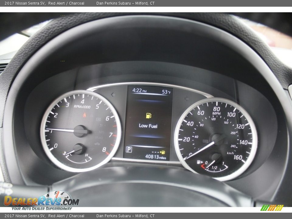 2017 Nissan Sentra SV Red Alert / Charcoal Photo #17
