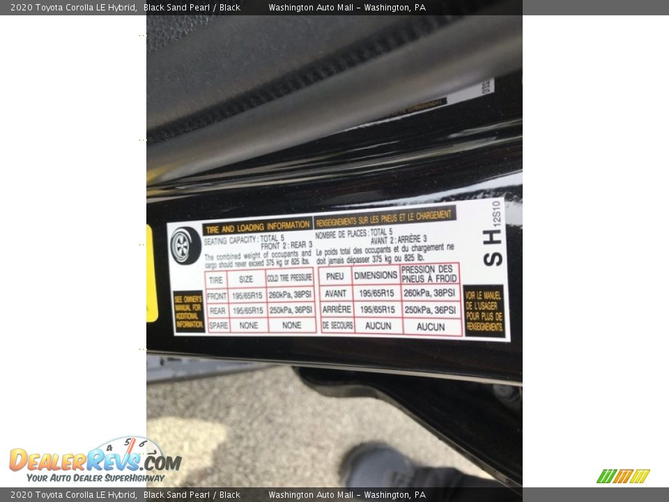 2020 Toyota Corolla LE Hybrid Black Sand Pearl / Black Photo #14