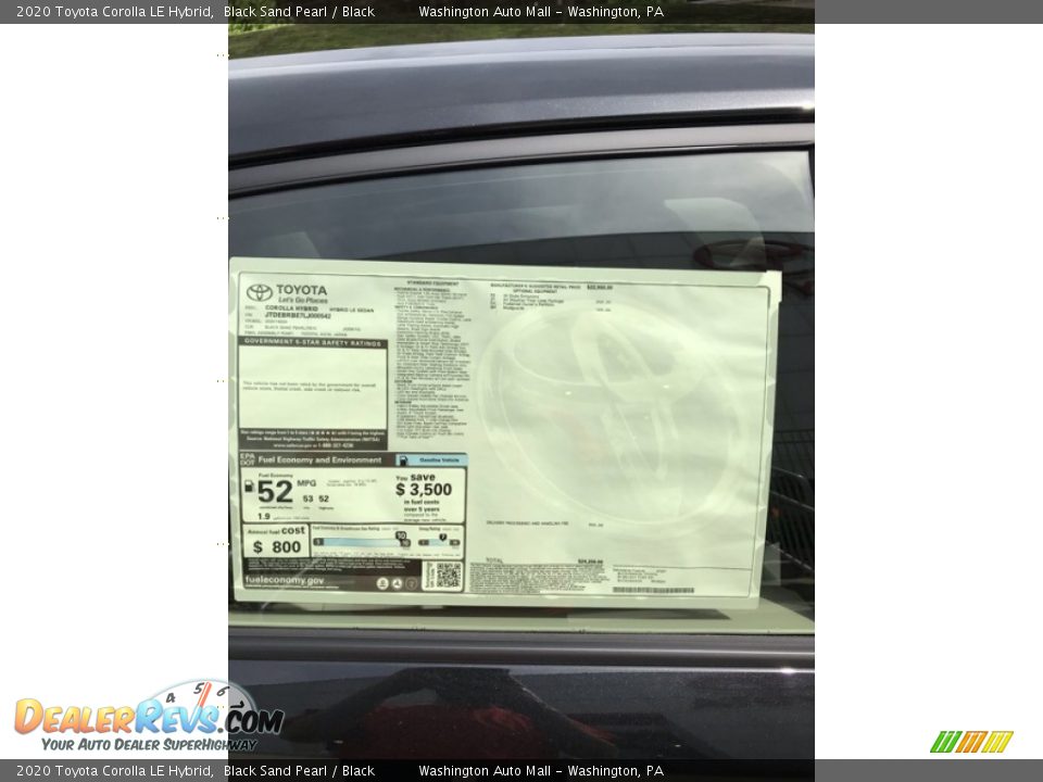 2020 Toyota Corolla LE Hybrid Black Sand Pearl / Black Photo #23