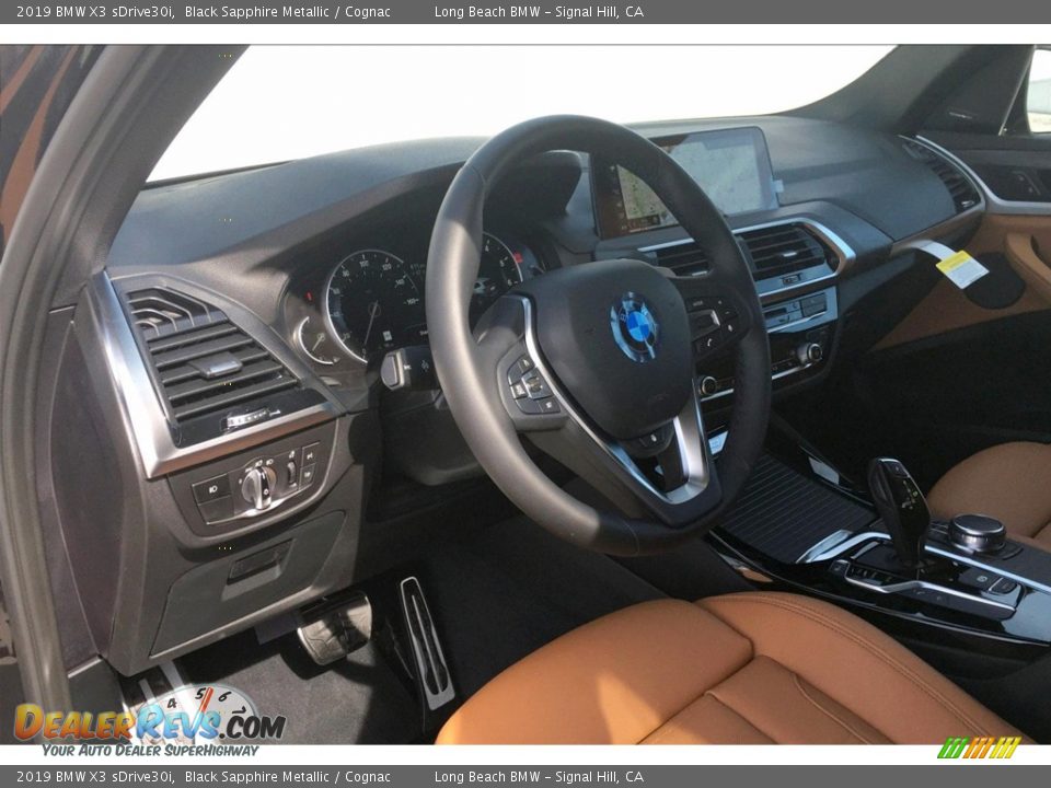 2019 BMW X3 sDrive30i Black Sapphire Metallic / Cognac Photo #6