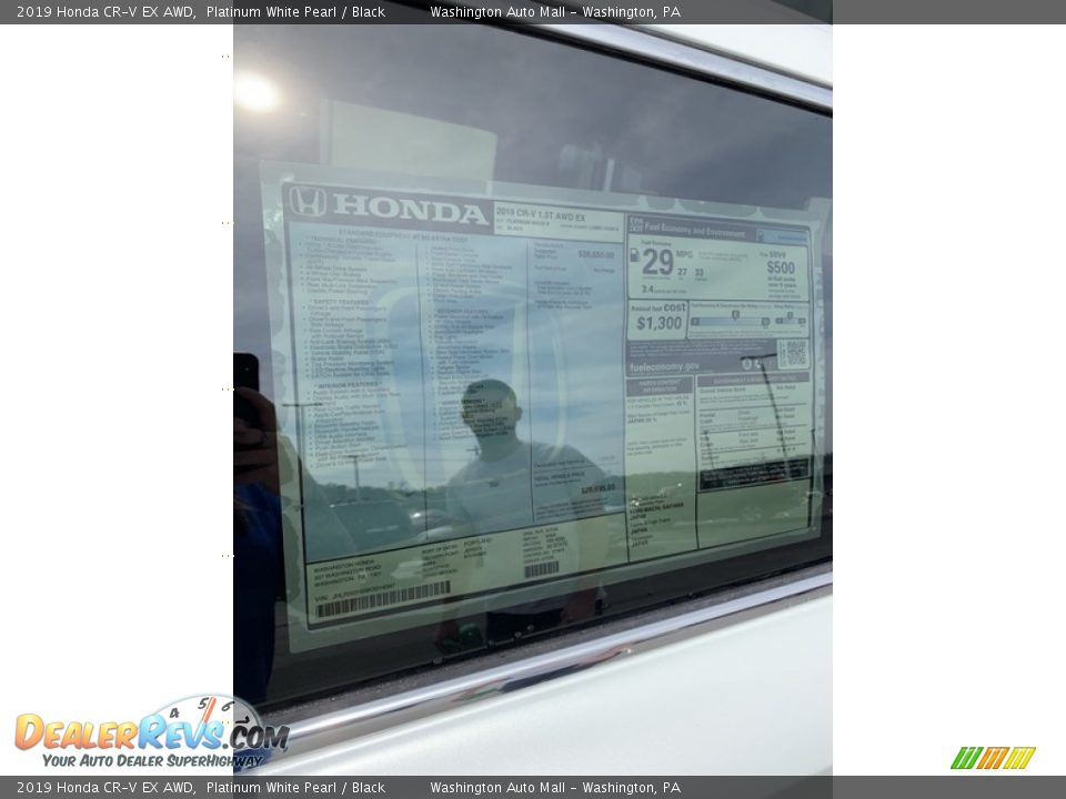 2019 Honda CR-V EX AWD Platinum White Pearl / Black Photo #15