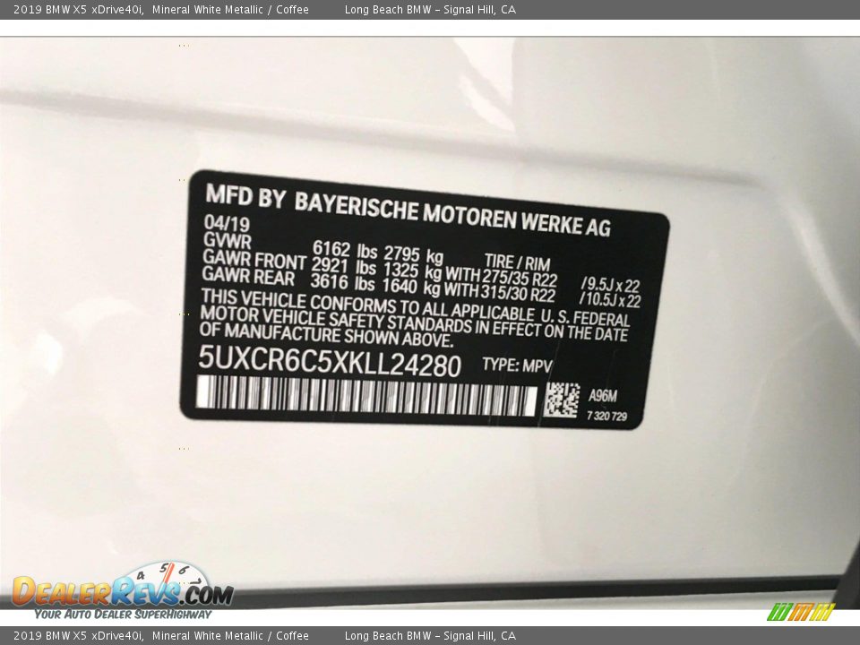 2019 BMW X5 xDrive40i Mineral White Metallic / Coffee Photo #8