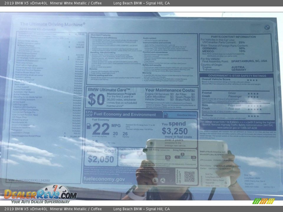 2019 BMW X5 xDrive40i Mineral White Metallic / Coffee Photo #11