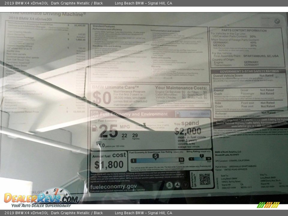 2019 BMW X4 xDrive30i Dark Graphite Metallic / Black Photo #11