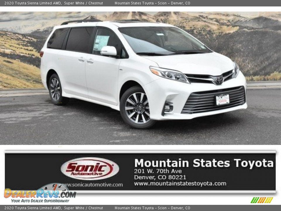 2020 Toyota Sienna Limited AWD Super White / Chestnut Photo #1
