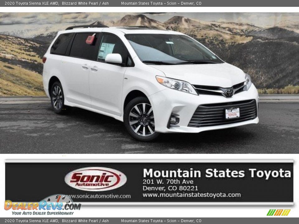 2020 Toyota Sienna XLE AWD Blizzard White Pearl / Ash Photo #1