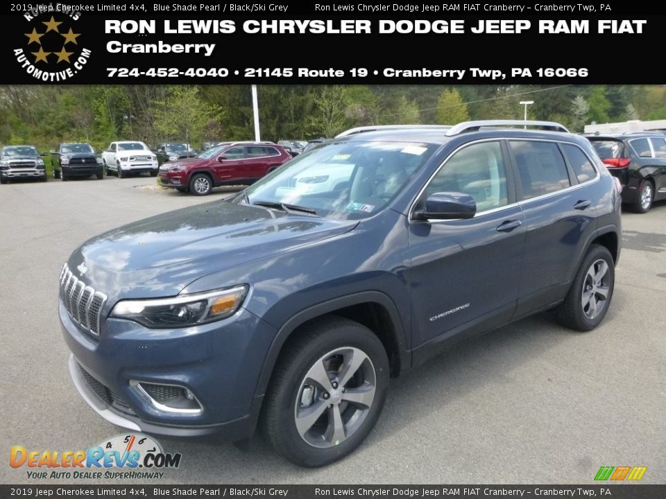2019 Jeep Cherokee Limited 4x4 Blue Shade Pearl / Black/Ski Grey Photo #1