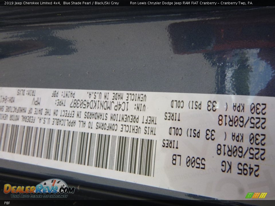 Jeep Color Code PBF Blue Shade Pearl