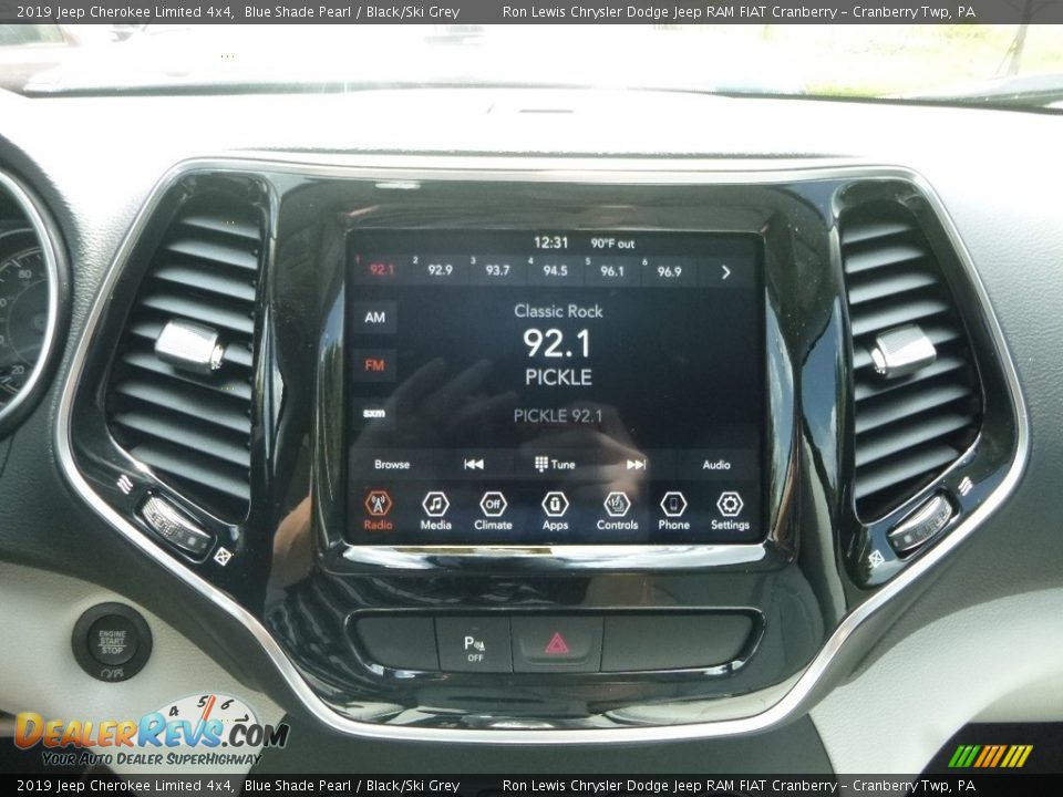 2019 Jeep Cherokee Limited 4x4 Blue Shade Pearl / Black/Ski Grey Photo #16