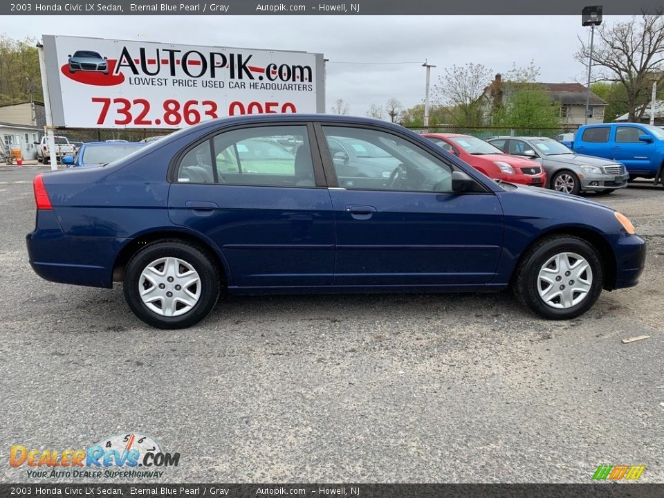 2003 Honda Civic LX Sedan Eternal Blue Pearl / Gray Photo #2