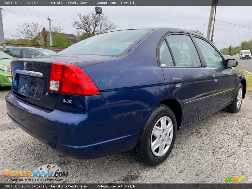 2003 Honda Civic LX Sedan Eternal Blue Pearl / Gray Photo #3