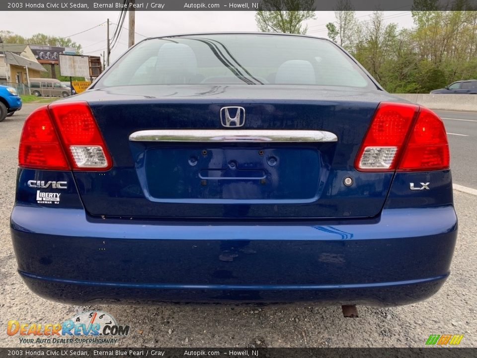 2003 Honda Civic LX Sedan Eternal Blue Pearl / Gray Photo #4