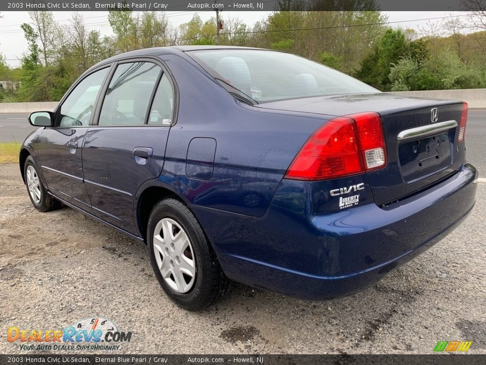 2003 Honda Civic LX Sedan Eternal Blue Pearl / Gray Photo #5