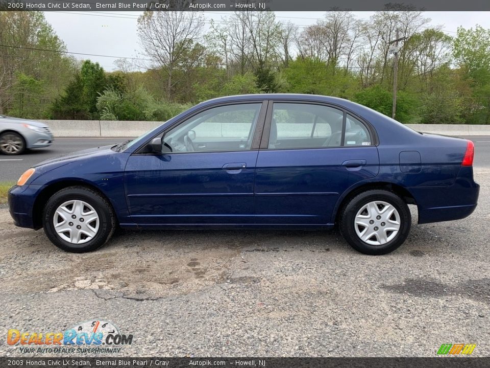 2003 Honda Civic LX Sedan Eternal Blue Pearl / Gray Photo #6