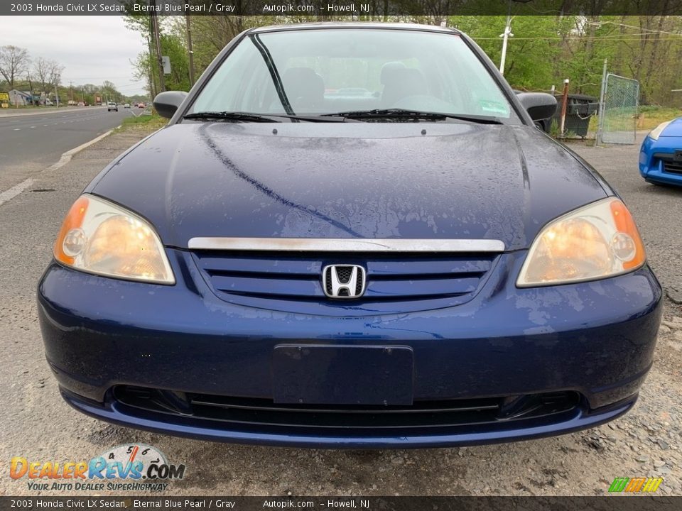 2003 Honda Civic LX Sedan Eternal Blue Pearl / Gray Photo #8