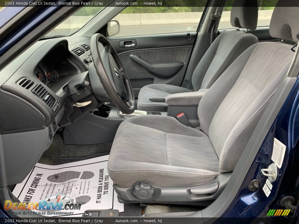 2003 Honda Civic LX Sedan Eternal Blue Pearl / Gray Photo #9