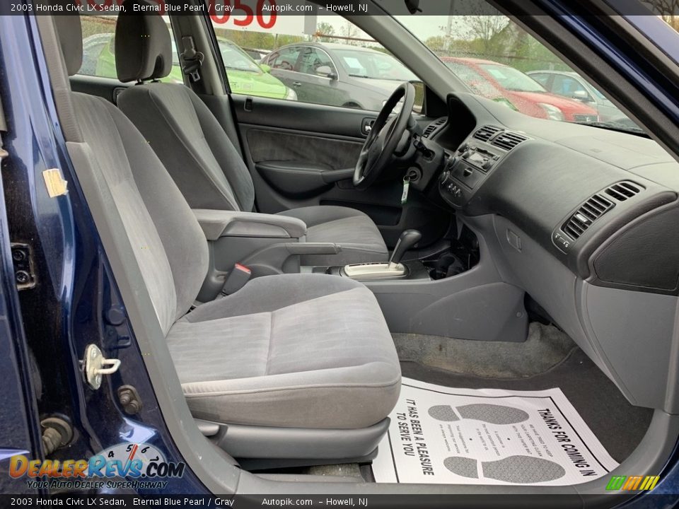 2003 Honda Civic LX Sedan Eternal Blue Pearl / Gray Photo #12