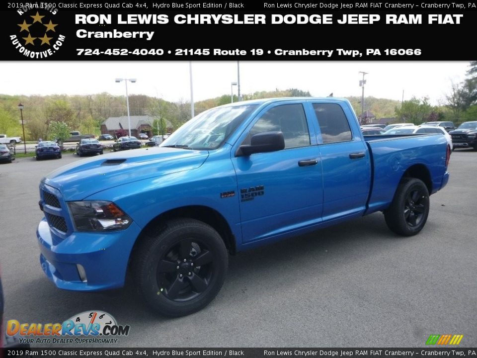 2019 Ram 1500 Classic Express Quad Cab 4x4 Hydro Blue Sport Edition / Black Photo #1