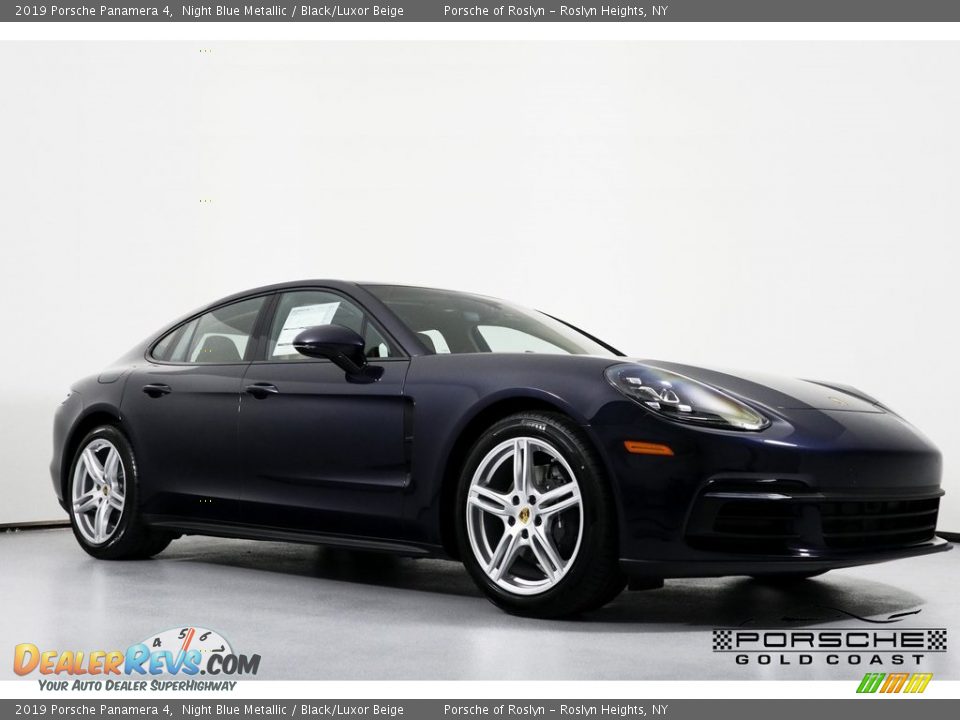 2019 Porsche Panamera 4 Night Blue Metallic / Black/Luxor Beige Photo #1