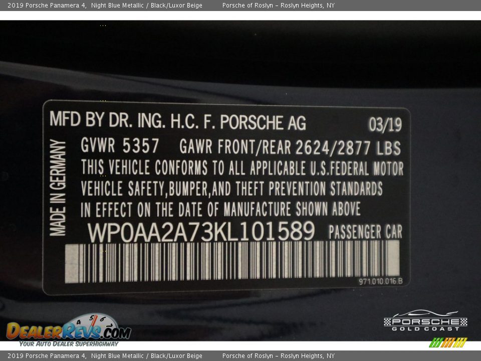 2019 Porsche Panamera 4 Night Blue Metallic / Black/Luxor Beige Photo #30