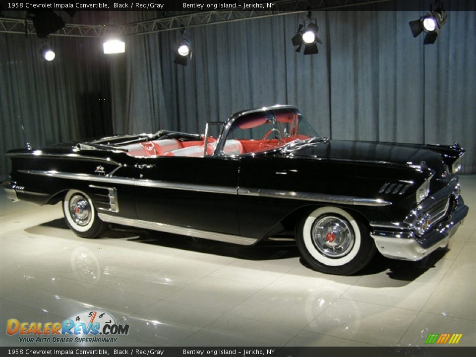 1958 Chevrolet Impala Convertible Black / Red/Gray Photo #3