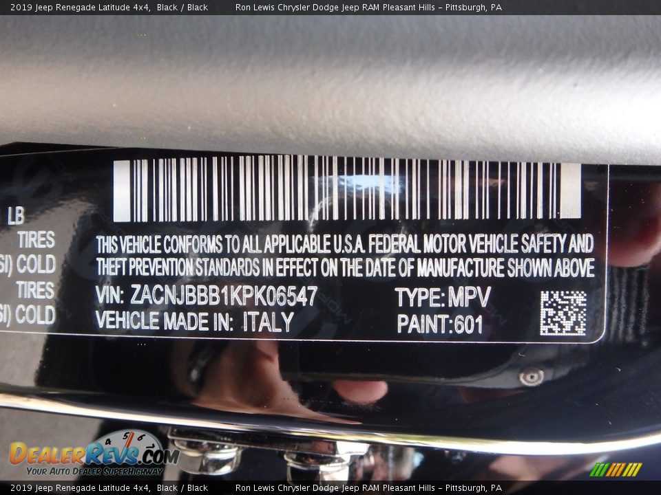 2019 Jeep Renegade Latitude 4x4 Black / Black Photo #15