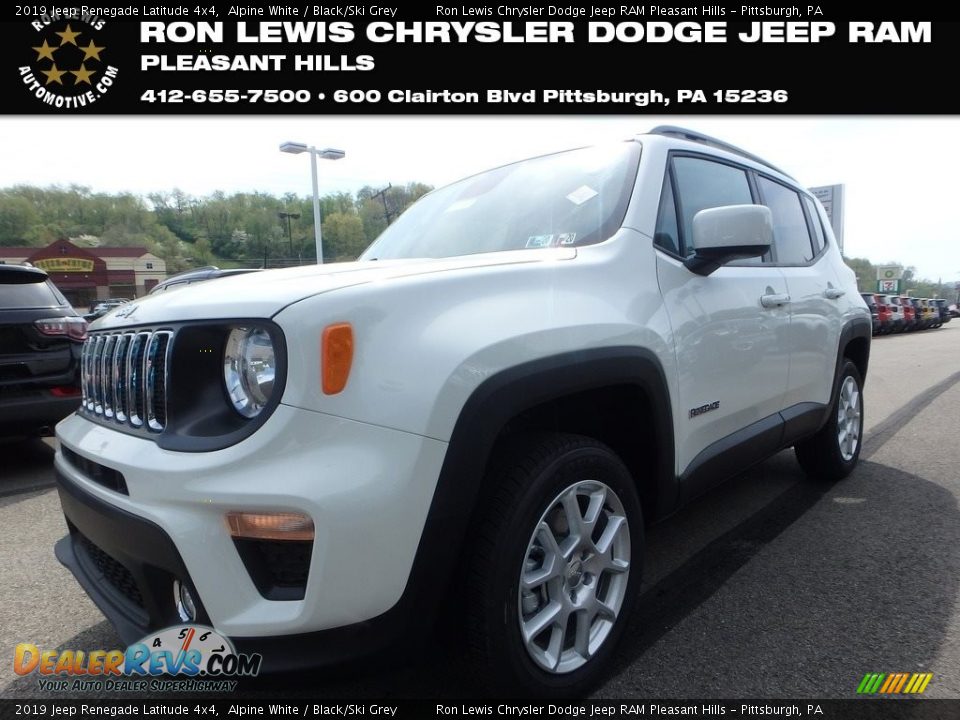 2019 Jeep Renegade Latitude 4x4 Alpine White / Black/Ski Grey Photo #1