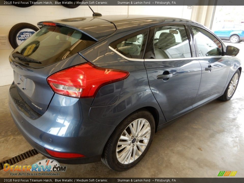 2018 Ford Focus Titanium Hatch Blue Metallic / Medium Soft Ceramic Photo #4