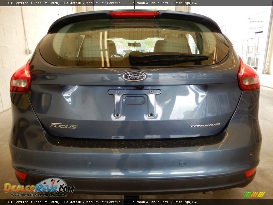2018 Ford Focus Titanium Hatch Blue Metallic / Medium Soft Ceramic Photo #6