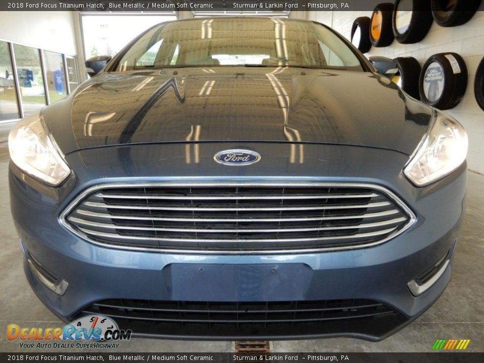 2018 Ford Focus Titanium Hatch Blue Metallic / Medium Soft Ceramic Photo #11