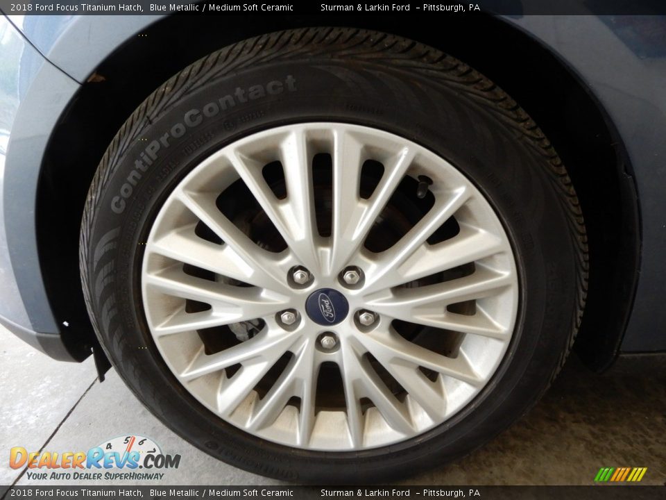 2018 Ford Focus Titanium Hatch Blue Metallic / Medium Soft Ceramic Photo #13