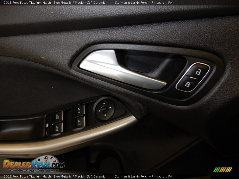 2018 Ford Focus Titanium Hatch Blue Metallic / Medium Soft Ceramic Photo #18