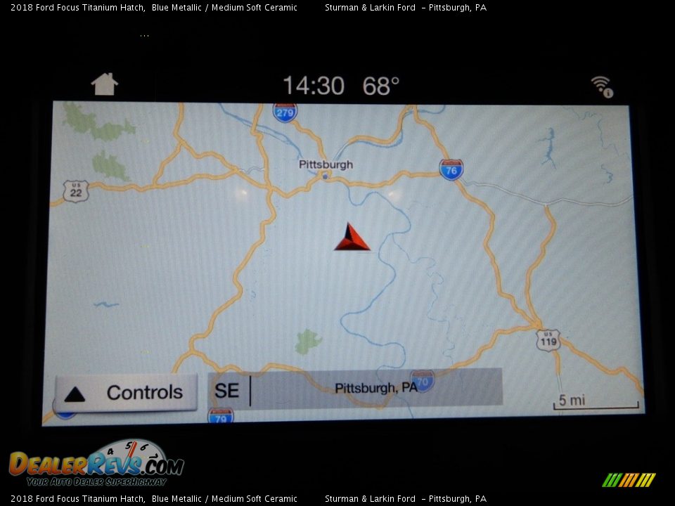 2018 Ford Focus Titanium Hatch Blue Metallic / Medium Soft Ceramic Photo #22