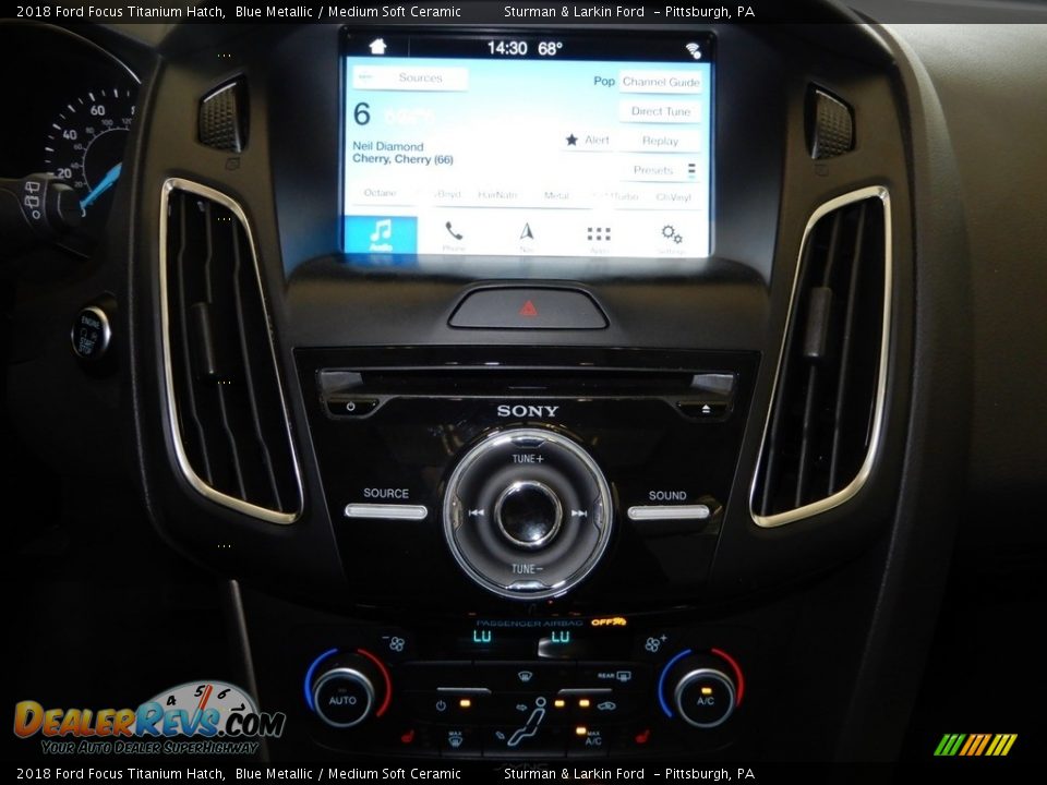 2018 Ford Focus Titanium Hatch Blue Metallic / Medium Soft Ceramic Photo #24