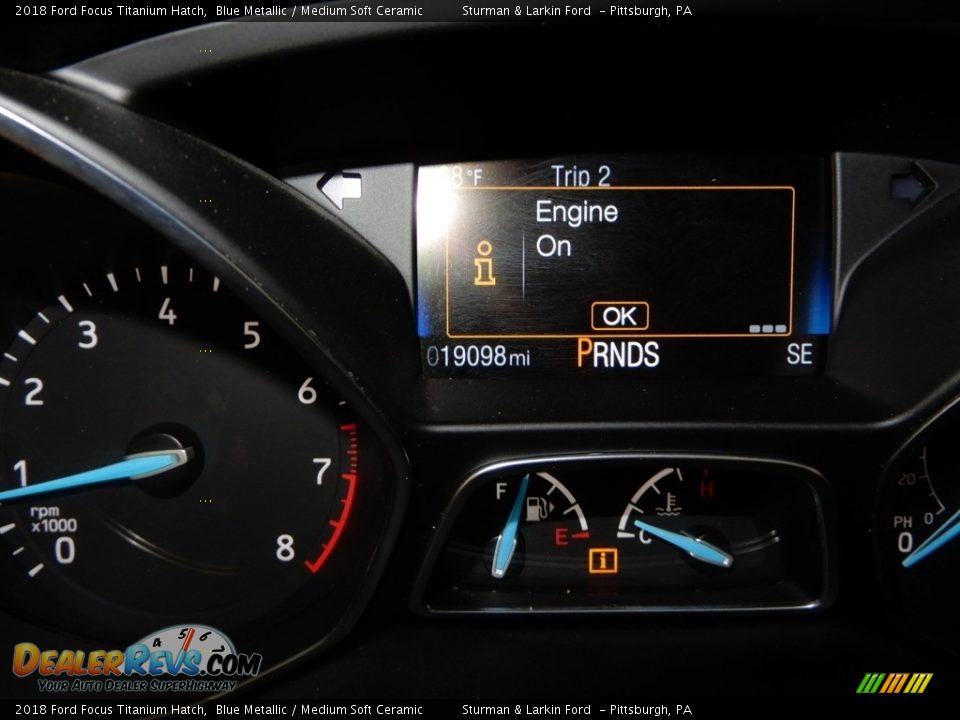 2018 Ford Focus Titanium Hatch Blue Metallic / Medium Soft Ceramic Photo #25