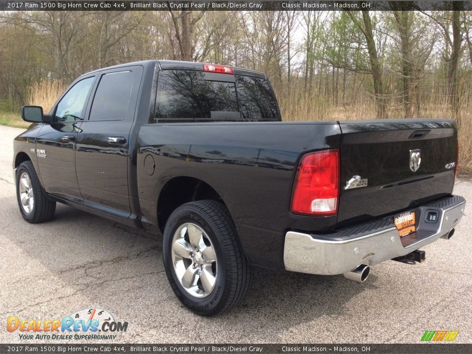 2017 Ram 1500 Big Horn Crew Cab 4x4 Brilliant Black Crystal Pearl / Black/Diesel Gray Photo #3