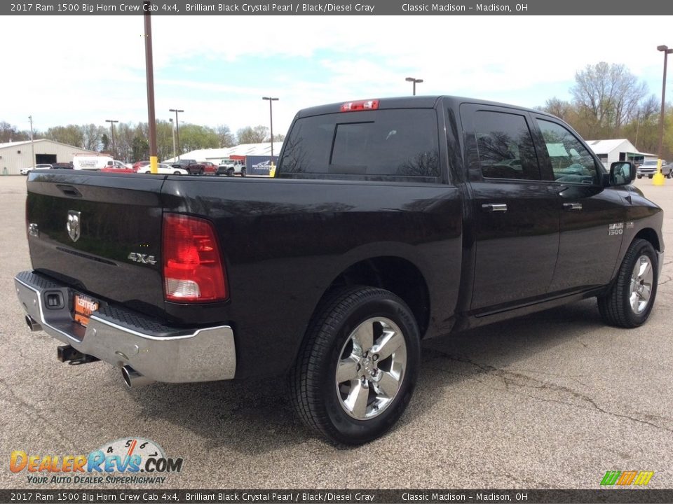 2017 Ram 1500 Big Horn Crew Cab 4x4 Brilliant Black Crystal Pearl / Black/Diesel Gray Photo #6