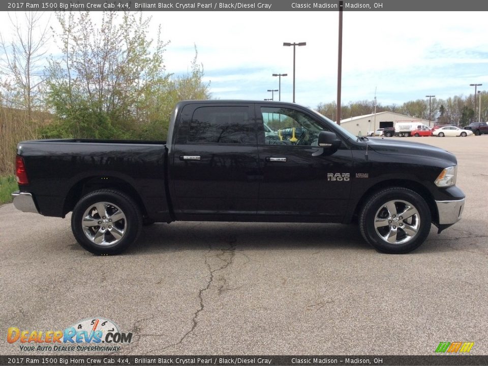 2017 Ram 1500 Big Horn Crew Cab 4x4 Brilliant Black Crystal Pearl / Black/Diesel Gray Photo #7