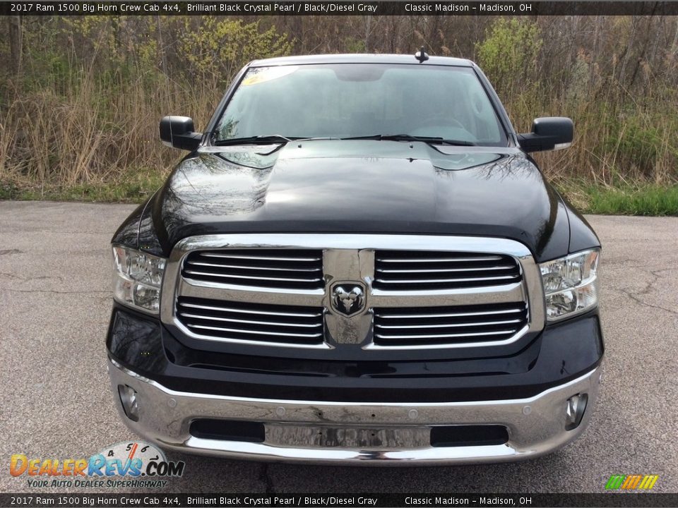 2017 Ram 1500 Big Horn Crew Cab 4x4 Brilliant Black Crystal Pearl / Black/Diesel Gray Photo #9