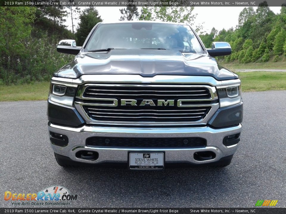 2019 Ram 1500 Laramie Crew Cab 4x4 Granite Crystal Metallic / Mountain Brown/Light Frost Beige Photo #3
