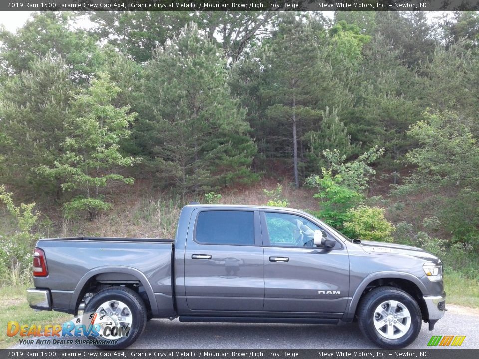 2019 Ram 1500 Laramie Crew Cab 4x4 Granite Crystal Metallic / Mountain Brown/Light Frost Beige Photo #5