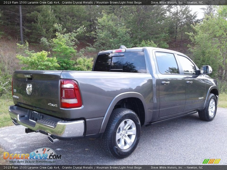 2019 Ram 1500 Laramie Crew Cab 4x4 Granite Crystal Metallic / Mountain Brown/Light Frost Beige Photo #6