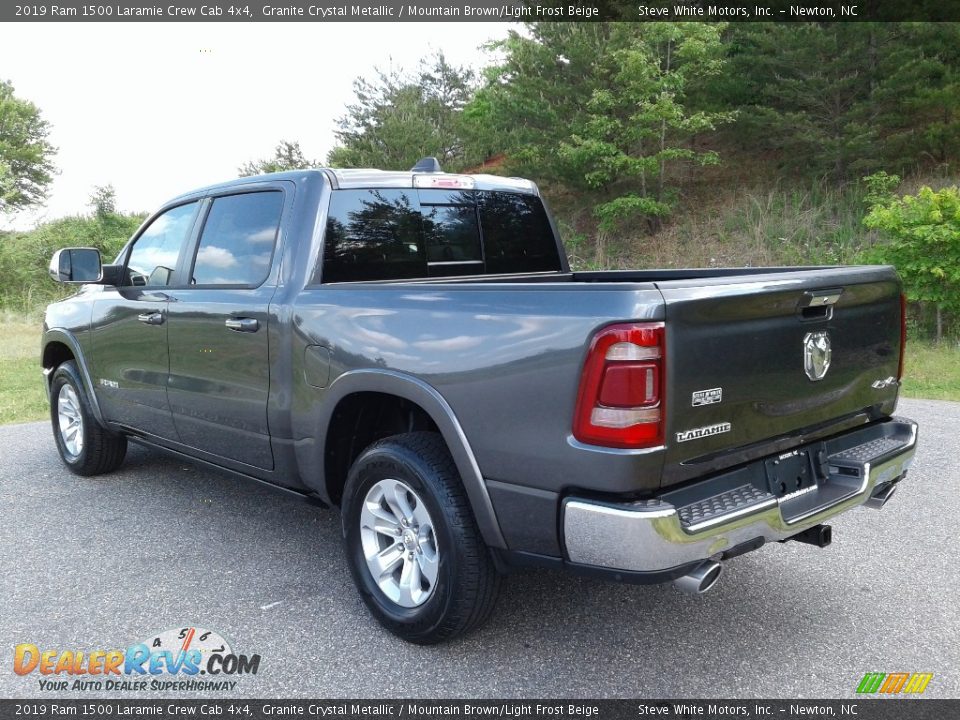 2019 Ram 1500 Laramie Crew Cab 4x4 Granite Crystal Metallic / Mountain Brown/Light Frost Beige Photo #8
