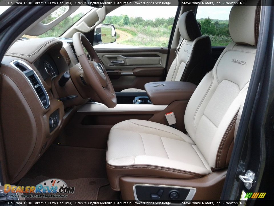 2019 Ram 1500 Laramie Crew Cab 4x4 Granite Crystal Metallic / Mountain Brown/Light Frost Beige Photo #10