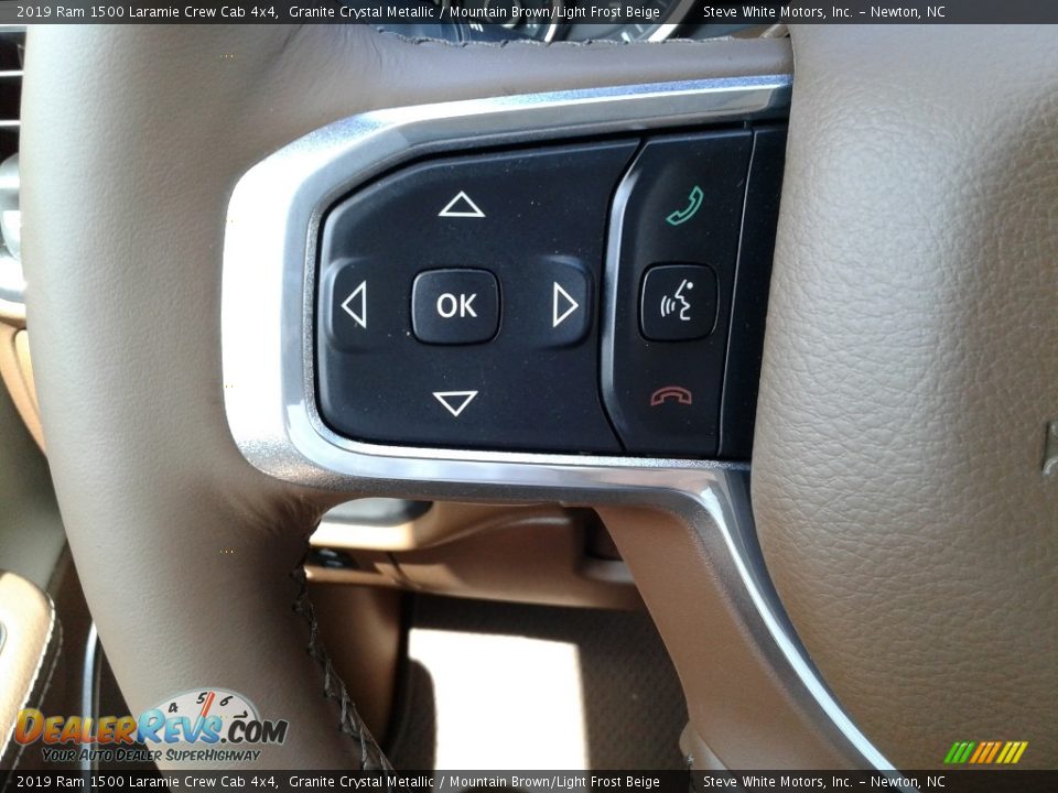 2019 Ram 1500 Laramie Crew Cab 4x4 Granite Crystal Metallic / Mountain Brown/Light Frost Beige Photo #19