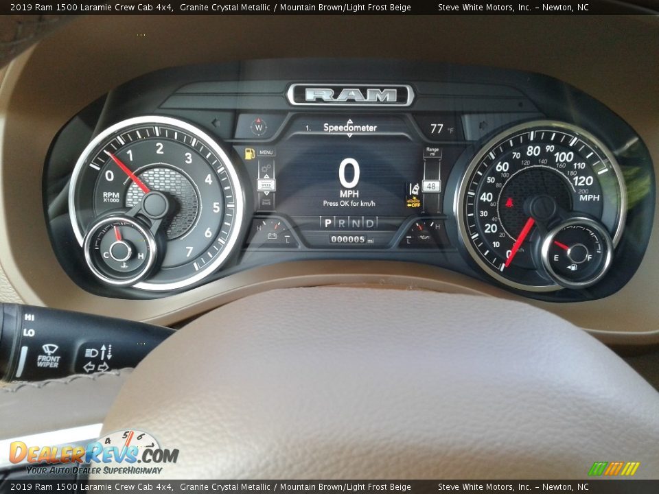 2019 Ram 1500 Laramie Crew Cab 4x4 Granite Crystal Metallic / Mountain Brown/Light Frost Beige Photo #21