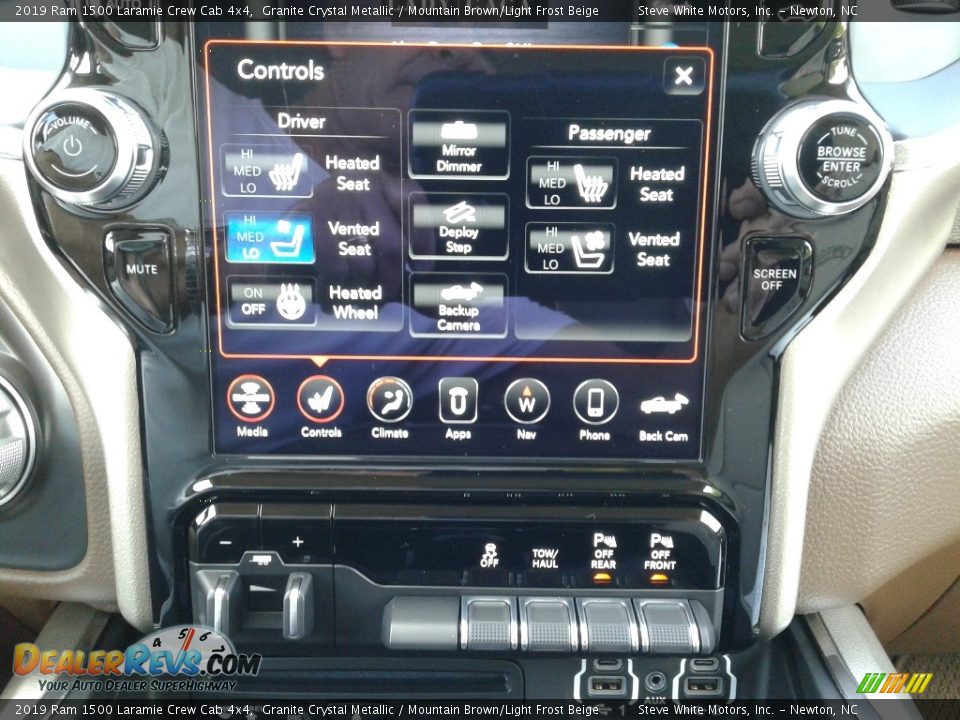 2019 Ram 1500 Laramie Crew Cab 4x4 Granite Crystal Metallic / Mountain Brown/Light Frost Beige Photo #27